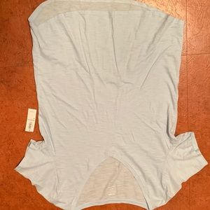 Baby blue v neck blouse